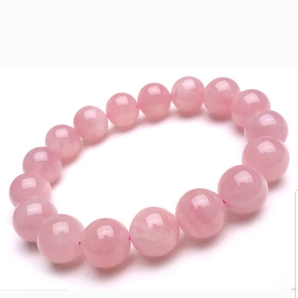 New Natural  Pink Rose Quartz Bead Bracelet8 mm - Picture 1 of 3